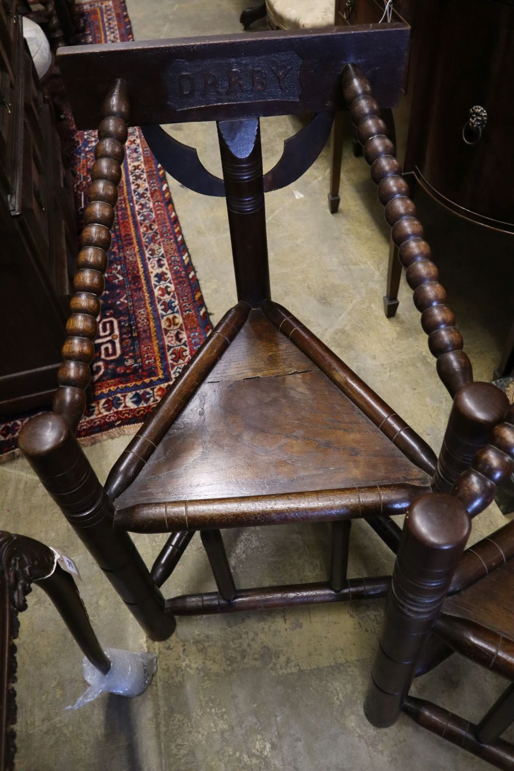 A pair of oak and beech Turners chairs